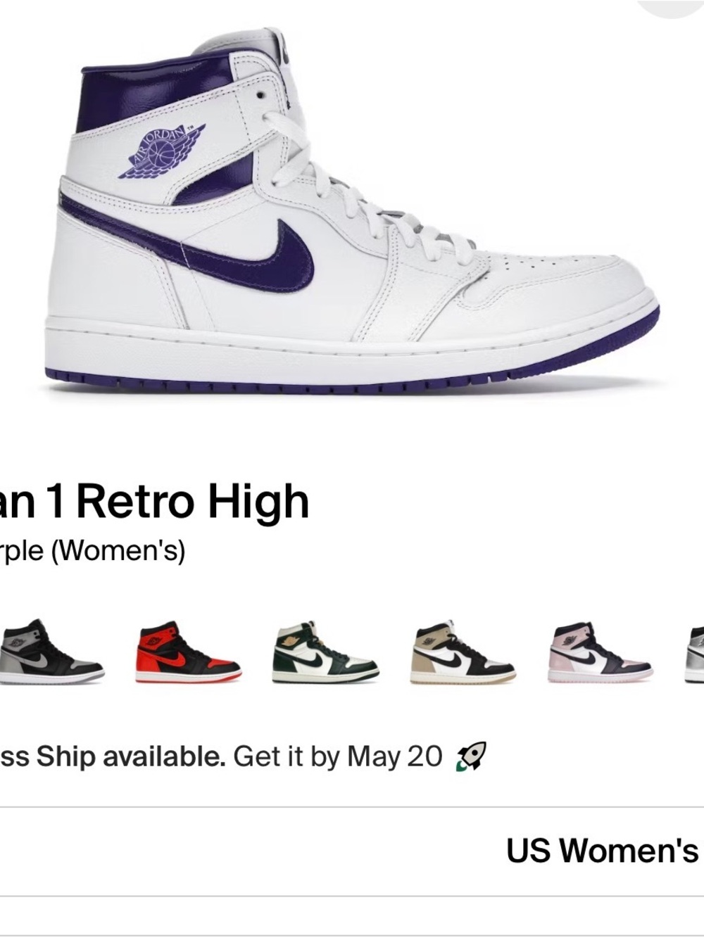 Nike Air Jordan 1 Retro High - White & Purple